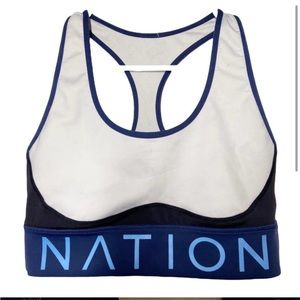 P.E NATION Passing Lane Full Coverage Sports Bra Thick Elastic Band Racerback M